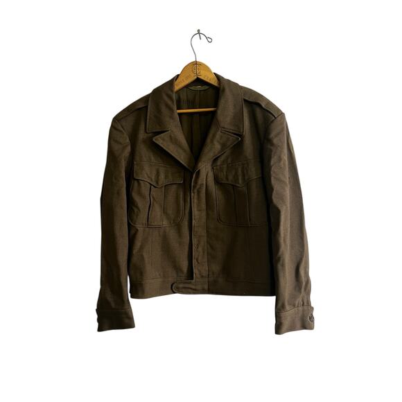 WWII US Army Ike Jacket 1945 Field Wool OD Sz 40R Curlee Clothing Co Vintage - Picture 10 of 16